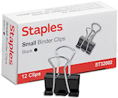 BINDER CLIPS, SMALL, STAPLES, BLACK, 144/CT THUMBNAIL